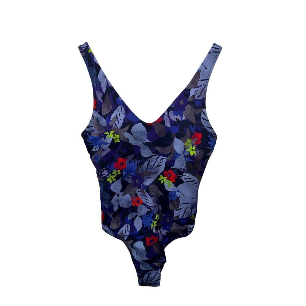 Athleta Women's Twilight Tropic V-Neck One Piece Swimsuit Size Medium - Picture 2 of 7